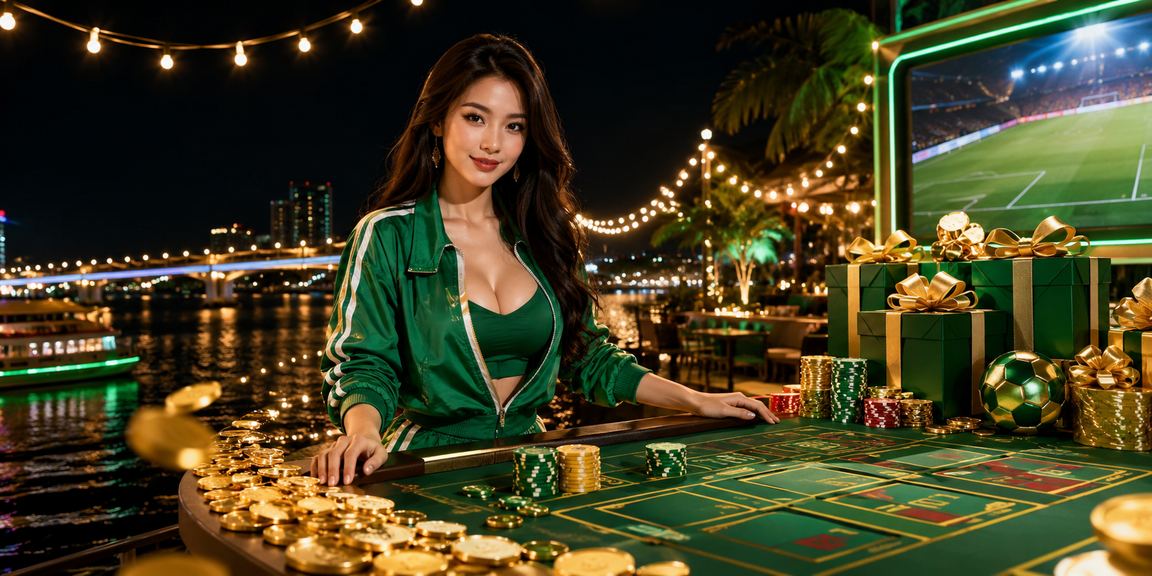 Người dùng trải nghiệm cá cược thể thao trên điện thoại tại bãi biển Mekong