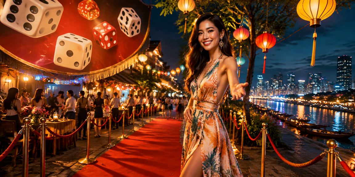 Không khí chơi Tài Xỉu truyền thống tại Sài Gòn với đèn lồng và xúc xắc